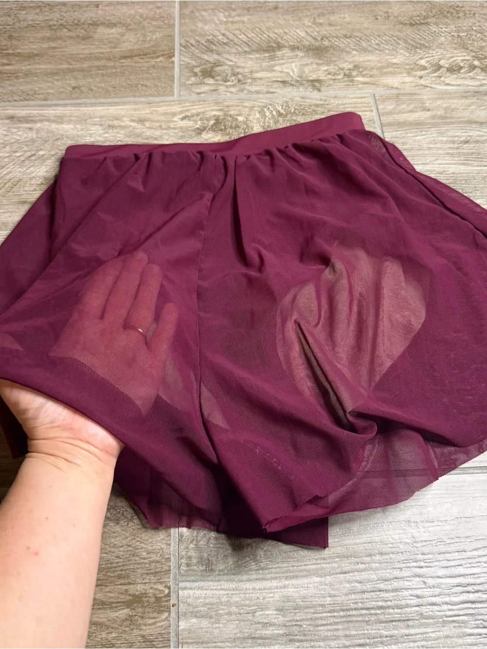Balera Burgundy Mesh Dance Costume 3-piece set